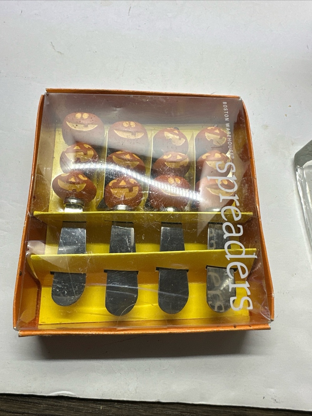 Boston Warehouse Orange Pumpkin Handle Spreaders - 4-Piece Festive Set